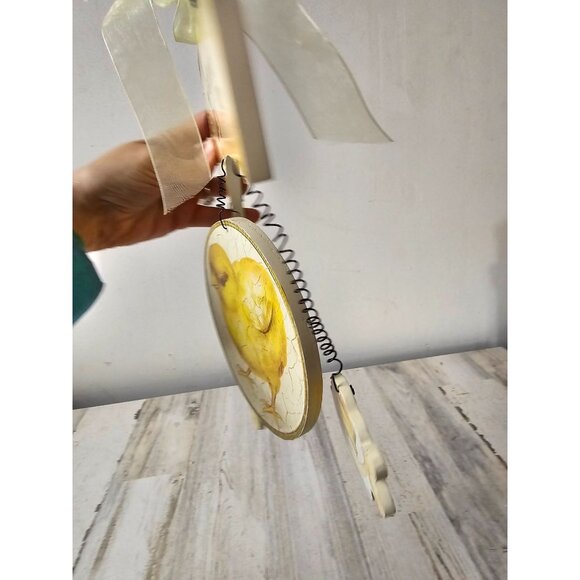 Victoria trading Easter sign bunny rabbit chick spring decor shabby chic vintage - Picture 7 of 10